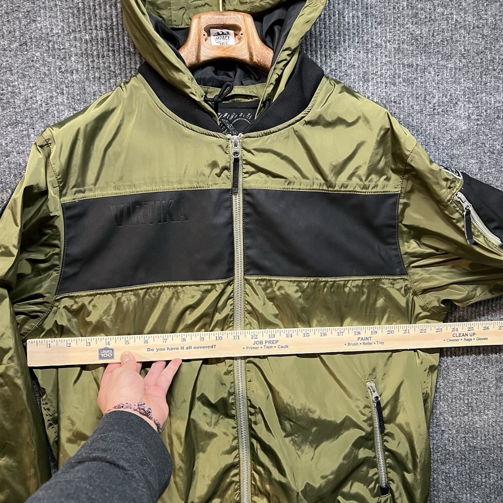 Virtika Bomber Jacket Mens Large Army Green Winter Park Terrain Park Crew - Picture 3 of 9